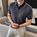 Men's Clothing Men's Summer Ice Silk Shirt Seagull Collar Color Block Hollow Out Contrast Pullover T-Shirt Knitwear Old Money Elite_viptrois.com
