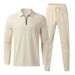 Men's Sporty Casual Two Piece Set Long Sleeved Pants Spring Autumn_viptrois.com