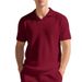 Men's Summer Shirt American Style Loose Casual Burke Collar Short Sleeve Breathable Cotton Blend In White Black Blue_viptrois.com