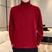 Men’s High Neck Knit Sweater – Lightweight Loose Fit Pullover (8 Colors, Korean Style)_viptrois.com