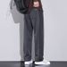 Retro Lyocell Striped Relaxed Fit Drawstring Pants For Men - Casual Loose Straight Leg Trousers With Elastic Waist (Black, Gray, Army Green)_viptrois.com