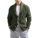 2026 European-USA Style Fashion Knitwear Cardigan Outerwear Men 100% Acrylic Lapel Pure Color Single-Breasted Long Sleeve Slim Sweater_viptrois.com