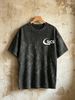 230g Vintage Washed Men Casual Tee Sics Crescent Moon Brand Logo Print Short Sleeve Loose Daily Street Tshirt_viptrois.com
