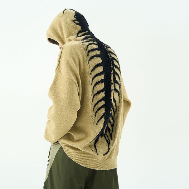 American Style Lazy Men's Sweater Vibe China-Chic Niche Design Hooded High Street Casual Loose Knit_viptrois.com