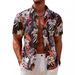designer shirt men utton up print bowling shirt hawaii floral casual shirts men slim fit short sve dr hawaiian_viptrois.com