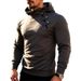 Autumn European And American Men's Solid Color Pullover Sweatshirt Button Half Zip Splicing Hoodie Sweatshirt_viptrois.com