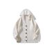 Men's Korean Style Hooded Cardigan – Trendy College Casual Sweater (White/Grey/Black)_viptrois.com