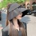 Bow Tie Strap For Summer, Sweet And Cute, Large Eave Sky Top Hat, UV Resistant, Foldable Sun Hat_viptrois.com