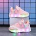 New Spring And Autumn Children's Sports Shoes Mesh Love LED Luminous Children's Shoes 1 6 Years Old Girls Sports Casual Shoes_viptrois.com
