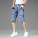 Summer Thi Six-Pocket Deim Shorts Me's Tredy Loose Plus Size Stretchy Six-Poit Versatile Casual Mid-Legth Pats_viptrois.com