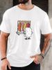 Maglietta Uomo 180g Cotone Puro Girocollo Stampa Sushi Morbida Traspirante Abbigliamento Casual Estivo Vestibilità Regolare_viptrois.com