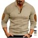 Men's Casual Long Sleeve Knit Sweatshirt With Stand Collar - Lightweight & Breathable For Spring & Fall - Classic Checkered Pattern (S-XXXL)_viptrois.com