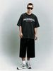 Men's Clothing Heavy Washed Cotton Short Sleeved T Shirt Casual Trend Unisex Summer Ins Black Round Neck Top Trendy Versatile Half Sleeve_viptrois.com