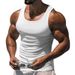 2023 Summer Fitness Sports Training Solid Color Racerback Tank Top Men's Style_viptrois.com