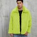 Men's Faux Fur Collar Short Jacket Winter Coat Warm Fleece Outerwear For Casual & Urban Style (Black, Coffee, Light Khaki, Dark Khaki, Camel)_viptrois.com