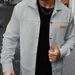 Men's Casual Long Sleeve Shirt With Waffle Texture, Button-Down Collar & Utility Pockets – Relaxed Fit For Autumn_viptrois.com