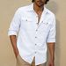 Men's Linen Casual Shirt – Breathable Long Sleeve Button-Down, Relaxed Fit, Euro-American Style (S-XXXL)_viptrois.com