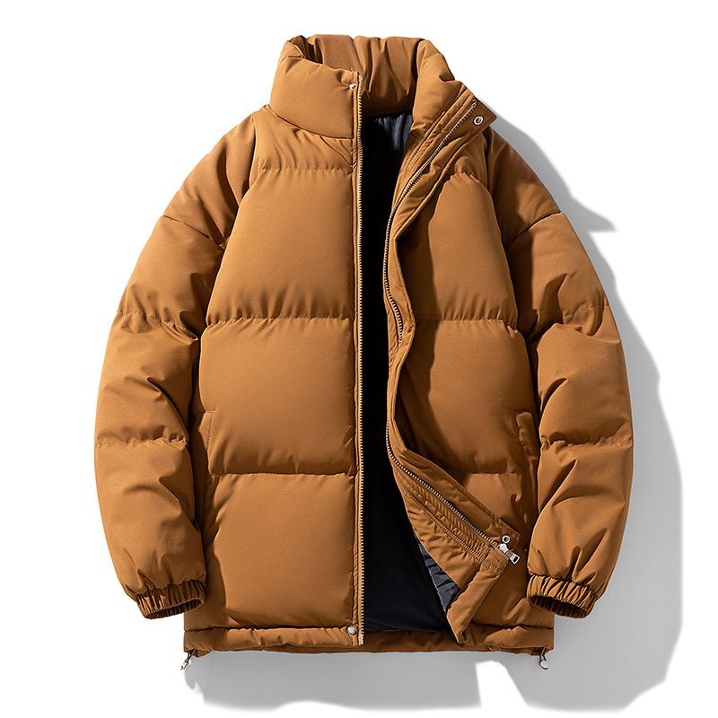 Unisex Plus Size Winter Puffer Jacket (M-8XL) – Thickened Stand Collar Polyester Coat, Oversized Zip-Up Thermal Outerwear For Men & Women_viptrois.com