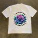 American Fashion Brand Rose Print T-shirt Short Men's And Women's Ins Style Loose Cotton Summer Casual Trend Half_viptrois.com