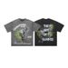 American Style Trendy Washed Vintage Large Print Cotton Short Sleeve T-Shirt Unisex Street Hip-Hop_viptrois.com