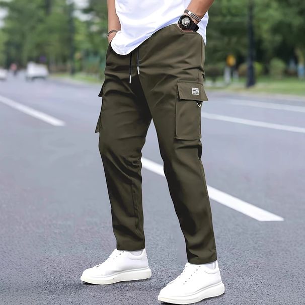 Men's Clothing New Men's Multi Pocket Overalls Retro Versatile Loose Sports Straight Comfortable Overalls_viptrois.com