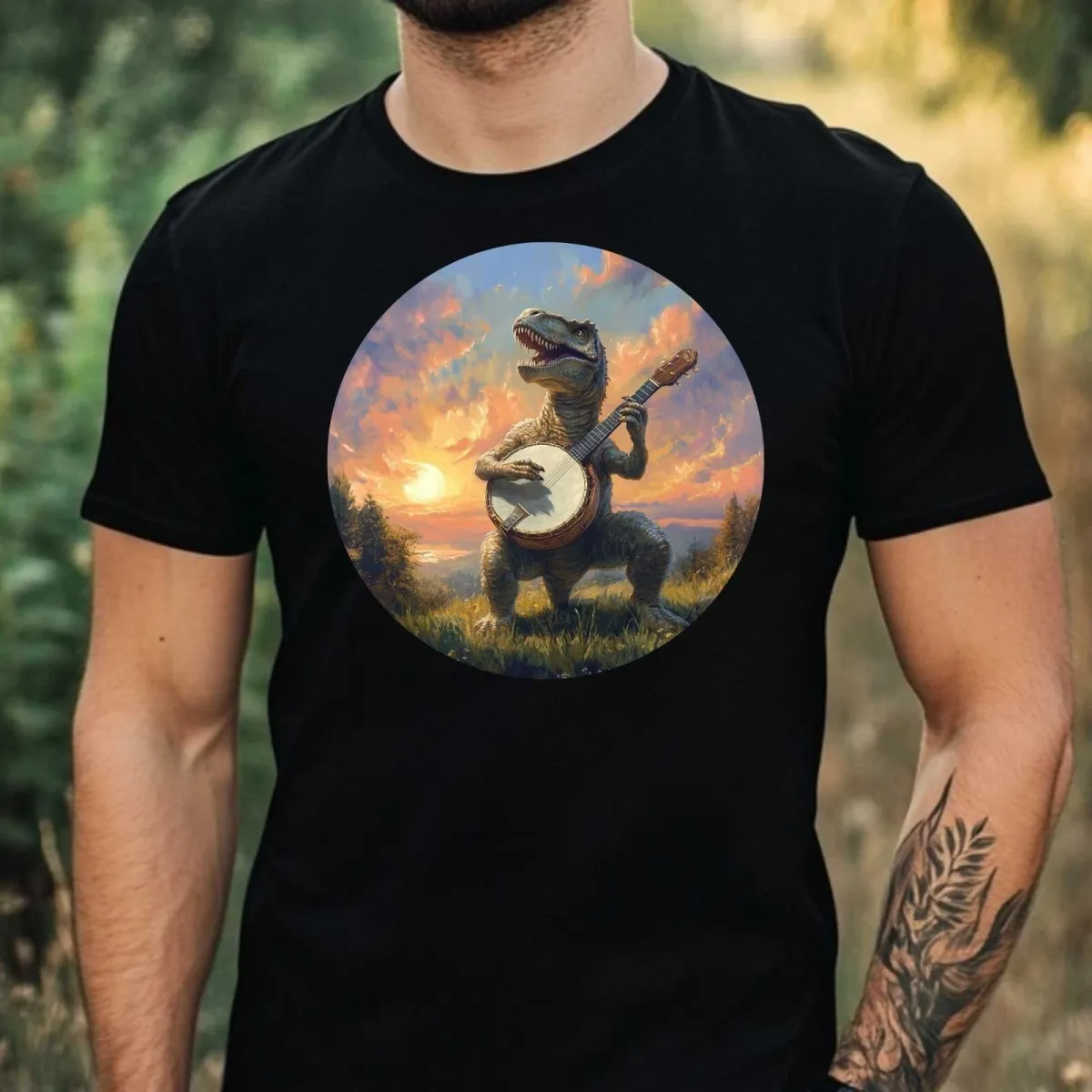 MENS WOMENS Rex Spielt Banjo Motiv Baumwolle_viptrois.com