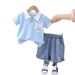 Children's Denim Short Sleeved Loose Korean Version Children's Clothing Set 2025 Summer Thin Casual Baby Boys' Five_viptrois.com