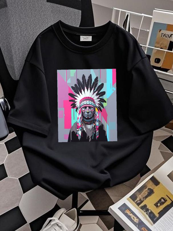 Chief Spotted Elder Lakota Sioux Native Indian Aesthetic T-Shirt Size S-5XL Stylish Comfortable Versatile Streetwear Soft Top For Everyday Wear_viptrois.com