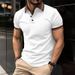 Men's Polo Shirt Solid Color Button Casual Fashion Short Sleeved T Shirt Men's Tops_viptrois.com