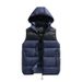 Men's Quilted Vest With Hood, Lightweight Warm Fleece Lining, Color-Block Design, Slim Fit Casual Jacket For Fall & Winter_viptrois.com
