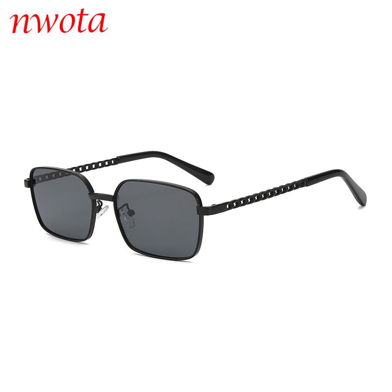 New Ocean Lens Square Sunglasses Personality Metal Chain Leg Sunglasses_viptrois.com