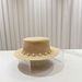 Women's Hats French Lady Style Flat Top Hat New Summer Elegant Pearl Straw Seaside Sun Protection Hat For Women_viptrois.com