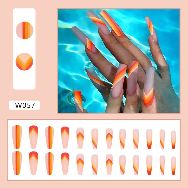 Red Line Nail Piece Wearable Manicure False Nail Wearing Manicure Finished Product Removable Nail_viptrois.com