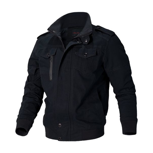 Spring And Autumn Stand-up Collar Tooling Jacket Middle-aged And Young Men's Casual Loose Jacket Thin_viptrois.com