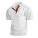 Men's Corduroy Short-Sleeve Polo Shirt – Casual & Breathable Knit Top(S-Xxxl, Navy/Beige/Grey/Black/Khaki/Army Green/Light Blue)_viptrois.com