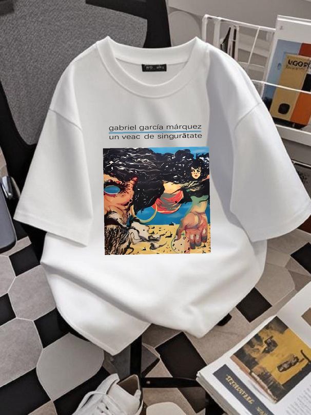 1974 Roian Book Cover For One Hundred Years Of Solitude Tshirt Homme Designer Clothes Casual Stretched Stylish Comfortable Streetwear Unisex Soft_viptrois.com