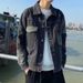"Men's Rugged Denim Work Jacket – Heavyweight Polyester With Reinforced Stitching (Dark Gray/Bluish, M-5XL)"_viptrois.com