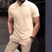 Men's Performance Knit Polo Shirt – Breathable Semi-Zip Sport Top (White/Grey/Khaki/Black/Navy) – S-XXXL_viptrois.com