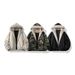 Autumn And Winter Fur Collar Padded Jacket Thickened Couple Hooded Padded Jacket_viptrois.com