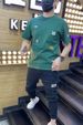 Summer New Short Sleeved For Men's Printed Slim Fit Half Sleeve Versatile Elastic Round Neck Casual Fashion Brand_viptrois.com