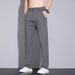 Men's Slim Fit Straight Leg Casual Pants Ultra Thin High Elasticity Quick Drying Ice Silk Business Dress Long Trousers Summer_viptrois.com