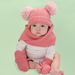 Baby clothing woolen monochrome warm children's hat, scarf and gloves three-piece set_viptrois.com