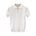 Men's Clothing Men's Half Zip Knit Short Sleeve Sweater T-Shirt Thin Style Ice Silk Collar Summer Suitable For Formal & Casual For Men_viptrois.com