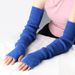 Unisex Warm woolen gloves acrylic long finger sleeves open finger fashion extended knitted sleeves_viptrois.com
