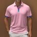 Men's Clothing Collar Cuffs Contrast Color Business Casual Shirt Short Sleeve_viptrois.com