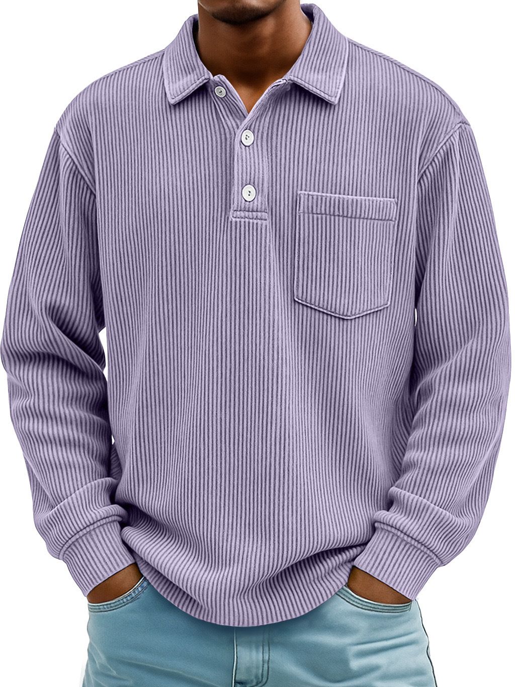 Men's Clothing Retro Casual Corduroy Vintage Corduroy Long Sleeve Shirt For Men - Casual & Comfortable, Striped Design, Multiple Colors & Sizes_viptrois.com