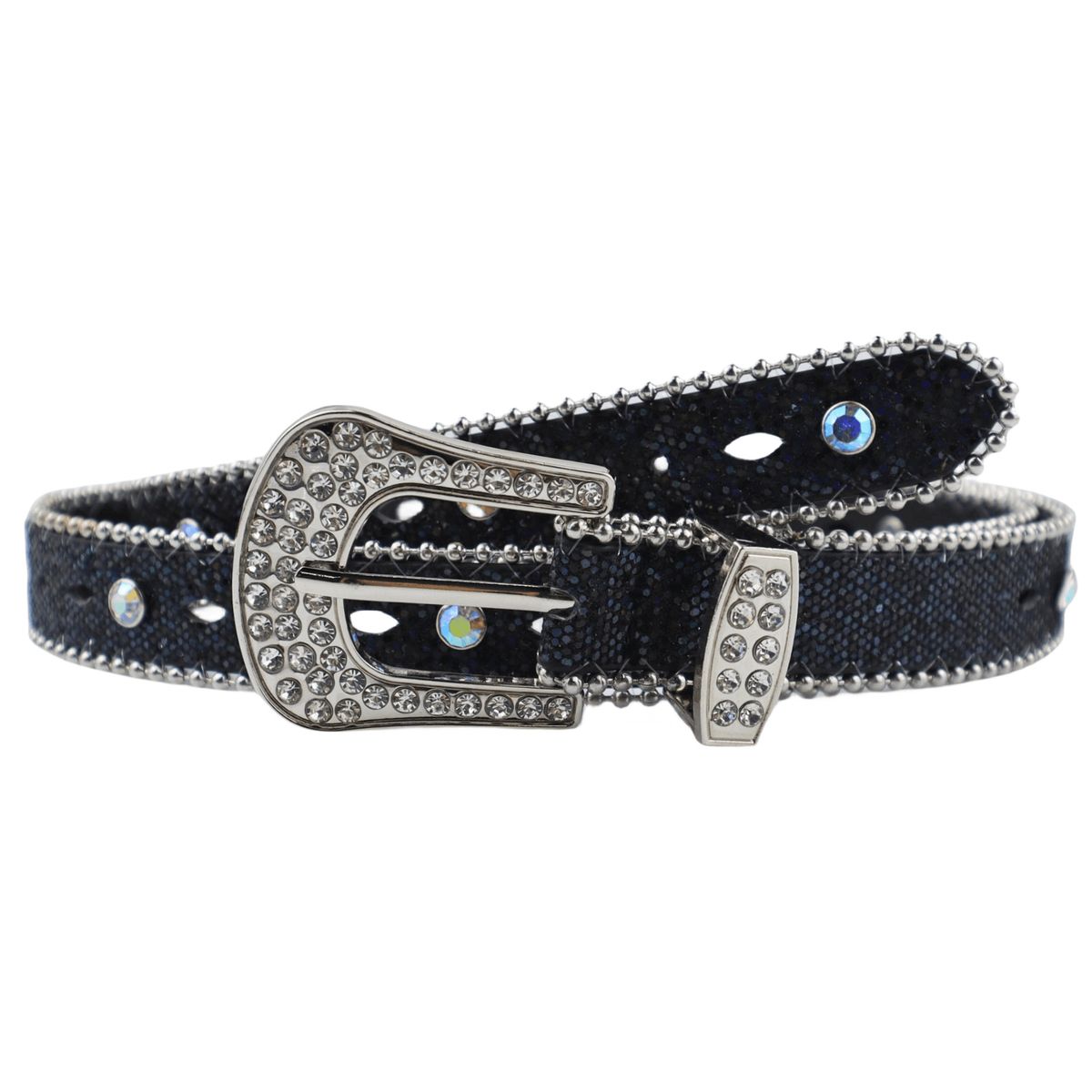 Women's rhinestone Instagram style fashionable and personalized sequin decoration versatile jeans Western denim belt_viptrois.com