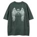 Men's Clothing Guochao Brand Original Design Wings Print Suede Short Sleeved T Shirt Men's Summer Oversize Couple Bottoming Shirt_viptrois.com