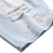 Men's Distressed Denim Shorts With Rip And Bleach Effects, Light Blue Casual Cargo Pocket Knee-Length Shorts For Street Style_viptrois.com