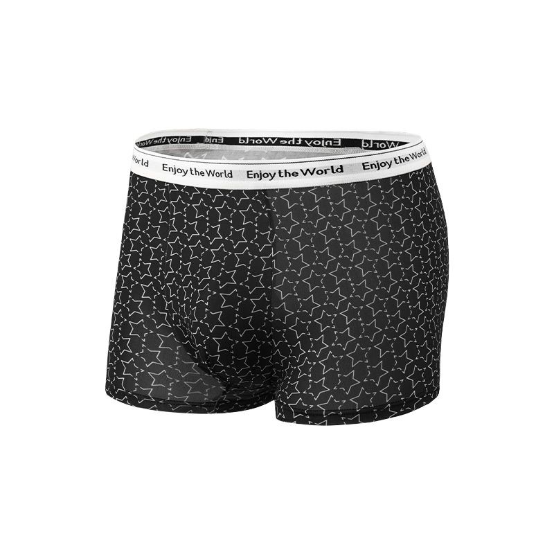 Pulse Summer Men's Underwear Ice Silk Breathable Mid-Waist Printed European Size Boxer Briefs One-Piece Wholesale Trendy Brand_viptrois.com